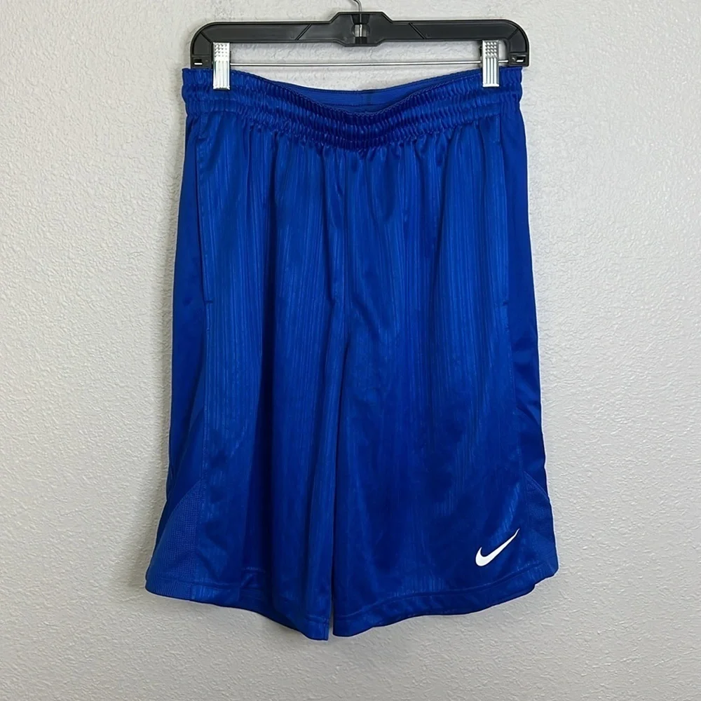 Nike Tonal Pinstripe Basketball Shorts Blue Size Large